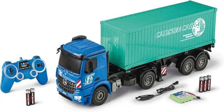 Carson 1:20 MB Arocs met 100% RTR container RC voertuig,, Kinderen en Baby's, Speelgoed | Speelgoedvoertuigen, Nieuw, Afstandsbediening