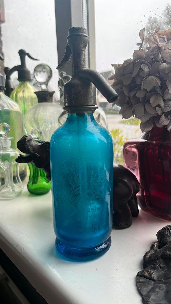 Zeldzame Franse spuitfles van een 1/2 liter goede staat, Antiek en Kunst, Curiosa en Brocante, Ophalen of Verzenden