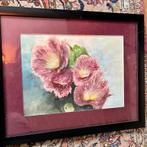 Ingelijste aquarel – Bloemen, Antiek en Kunst, Ophalen of Verzenden