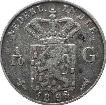 Nederlands-Indië 1/10 gulden 1896 (zilver) beschikbaar voor biedingen