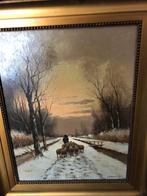 schilderij Winterpaneel schilder Hermans, Antiek en Kunst, Ophalen of Verzenden