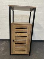 Nachtkastje Lana, zwart/ eiken, extra hoog voor boxspring, Minder dan 45 cm, Nieuw, Ophalen of Verzenden, 70 cm of meer