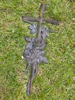 Koperen kruis met rozen, Antiek en Kunst, Ophalen of Verzenden