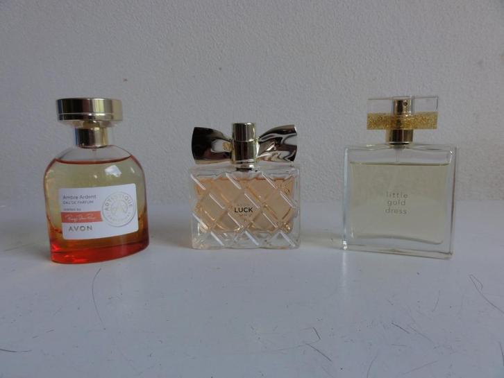 Avon Ambre Ardent, Luck la Vie, Little Gold Dress EDP 50 ml, Sieraden, Tassen en Uiterlijk, Uiterlijk | Parfum, Gebruikt, Ophalen of Verzenden