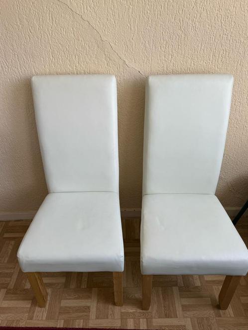 Stoelen, Huis en Inrichting, Stoelen, Zo goed als nieuw, Vijf, Zes of meer stoelen, Hout, Stof, Wit, Ophalen