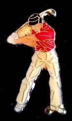 Golfspeler pin- rood wit epoxy, Verzenden, Nieuw, Sport