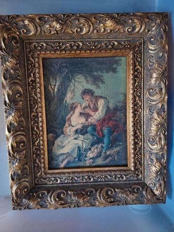 Oude Schilderij met Vergulde Lijst beschikbaar voor biedingen