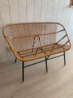 Vintage rotan bankje Rohé Noordwolde, Huis en Inrichting, Banken | Sofa's en Chaises Longues, Minder dan 150 cm, Gebruikt, Ophalen