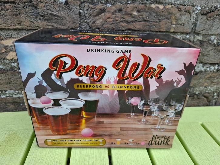 Drinking Game Pong War (Beerpong vs Blingpong), Hobby en Vrije tijd, Gezelschapsspellen | Bordspellen, Nieuw, Ophalen of Verzenden
