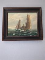 Schilderij Botters op Zee met Lijst 55x65, Ophalen