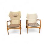 Aksel Bender Madsen Dames- en herenfauteuil (2x), Huis en Inrichting, Fauteuils, Gebruikt, Minder dan 75 cm, Ophalen of Verzenden