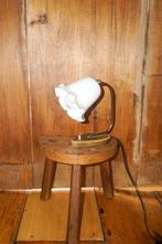 vintage geplooide melkglazen lamp * bloemvormig nachtlampje, Ophalen of Verzenden