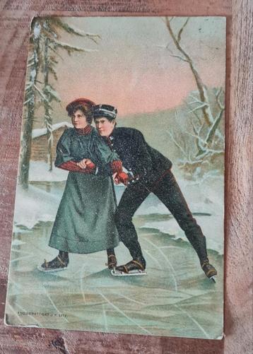 Man en vrouw op schaatsen  beschikbaar voor biedingen