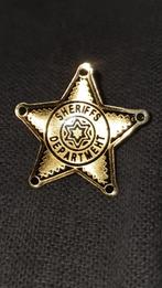 Vintage Sheriff Police Pin stervormig embleem goudkleurig Bi, Verzamelen, Militaria | Algemeen, Ophalen of Verzenden, Amerika