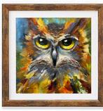 Olieverf schilderijen: Uil, Minder dan 50 cm, Oorspronkelijke maker, Verzenden, Nieuw