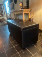 Toffe leren kist, opberg en zitbankje, Ophalen, Zo goed als nieuw, Minder dan 50 cm