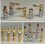 Nieuwe vergulde banaanstekkers en spades, Verzenden, Nieuw, Minder dan 2 meter, Luidsprekerkabel