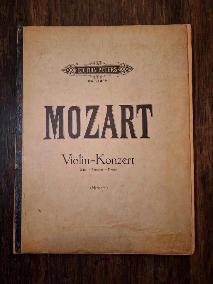 Mozart Vioolconcert nr. 2, K. 211 - Peters, Muziek en Instrumenten, Bladmuziek, Gebruikt, Artiest of Componist, Klassiek, Piano