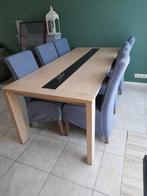 eettafel met 6 stoelen, dressoir + 2 bijzet tafels, Ophalen, Gebruikt
