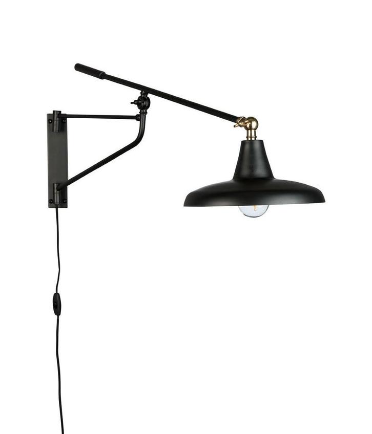 Wandlamp/muurlamp Dutchbone Hector zwart nieuw, Huis en Inrichting, Lampen | Wandlampen, Nieuw, Metaal, Ophalen of Verzenden