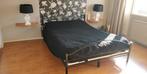 Leuk zwart bed 140 x 200 inclusief spiraalbodem, Ophalen, Gebruikt, Zwart, Tweepersoons