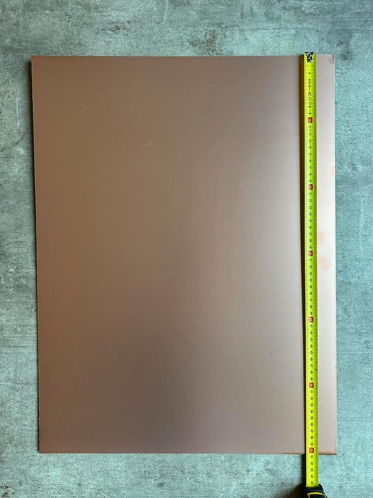 Koperen platen in 2 formaten, Doe-het-zelf en Verbouw, Platen en Panelen, Zo goed als nieuw, Overige materialen, Minder dan 20 mm