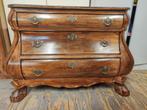 Elegante vintage ladekast (donkerbruin gelakt), Huis en Inrichting, Ophalen, 100 tot 150 cm, Zo goed als nieuw, 3 of 4 laden