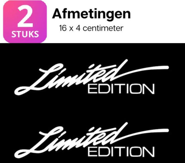 Limited Edition auto stickers - Wit - 2 Stuks, Auto diversen, Autostickers, Ophalen of Verzenden