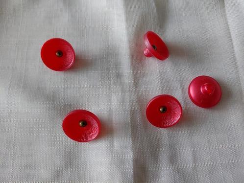 fel roze knoop, kunststof, ø 20 mm, 5 stuks, Hobby en Vrije tijd, Naaien en Fournituren, Gebruikt, Knoop of Knopen, Verzenden