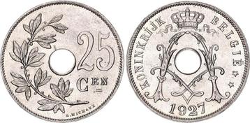 25 centimes   1927 ROYAUME DE BELGIQUE beschikbaar voor biedingen