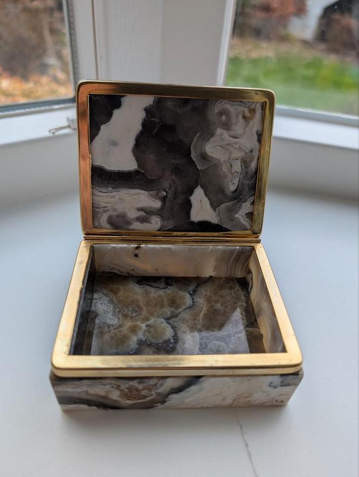 Vintage Italiaans marmeren Juwelendoosje, Huis en Inrichting, Woonaccessoires | Kisten, Gebruikt, Minder dan 50 cm, Minder dan 50 cm
