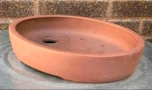 Bonsai schaal handgemaakt ongeglazuurd aardewerk 24,1x19,2x4, Tuin en Terras, Bloempotten, Nieuw, Aardewerk, Minder dan 25 cm