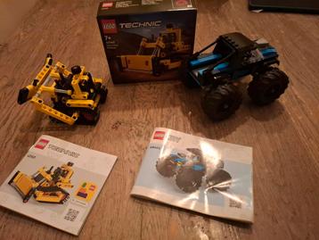 Lego City 60402 & Technic 42163 - Monster Truck & Bulldozer beschikbaar voor biedingen