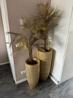 gouden vazen incl. palmbomen, Ophalen of Verzenden, Gebruikt
