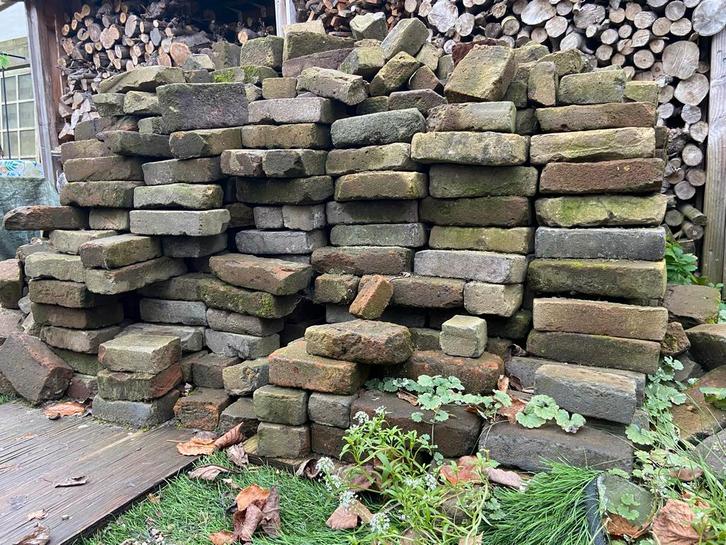 Oude Waaltjes - ca. 10-12m2, Tuin en Terras, Tegels en Klinkers, Gebruikt, Klinkers, Natuursteen, 10 m² of meer, Ophalen