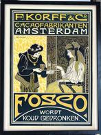 [Poster in Frame] KORFF'S CACAO Jugendstil Art Nouveau, Nieuw, Verzenden