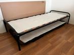 1-persoonsbed met onderschuifbed, Huis en Inrichting, Ophalen, 90 cm, Eenpersoons, Zwart