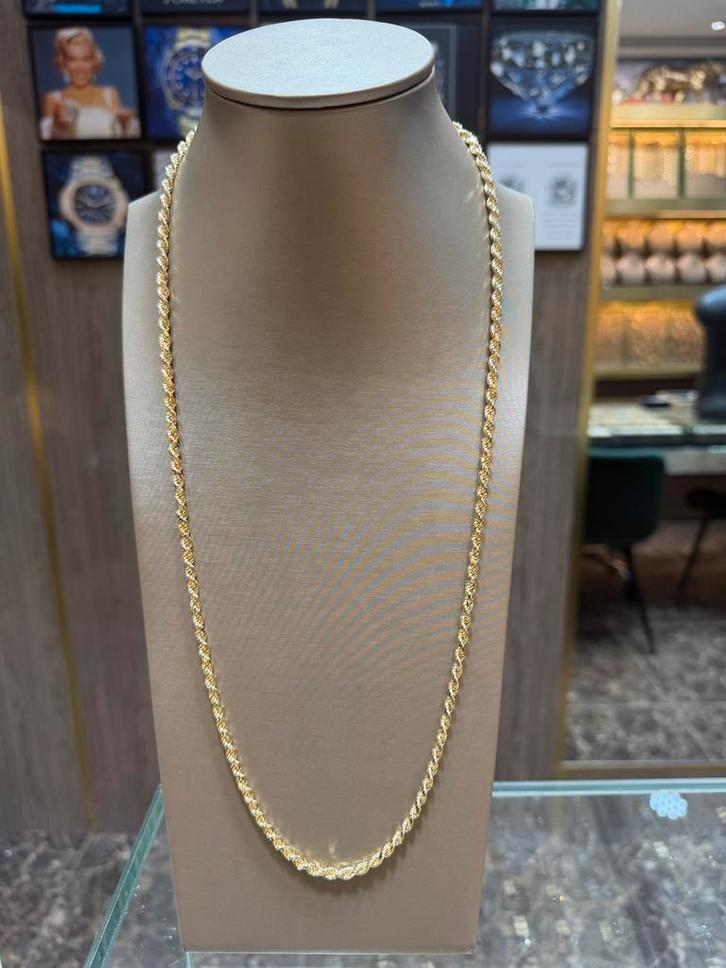 14KT Goud - 37.4 Gram - Ketting - ROPE - Gedraaide ketting, Sieraden, Tassen en Uiterlijk, Kettingen, Nieuw, Goud, Ophalen