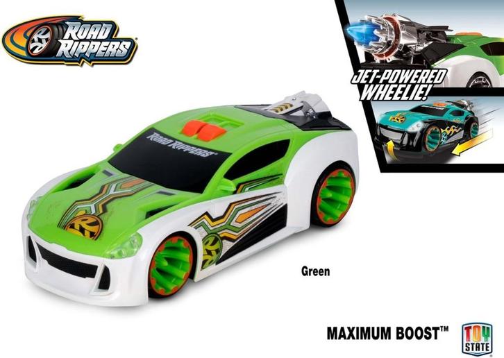 Road Rippers Maximum Boost Groen Wit - Speelgoedauto, Kinderen en Baby's, Speelgoed | Speelgoedvoertuigen, Nieuw, Ophalen of Verzenden