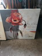 2 schilderijen met klaprozen, Huis en Inrichting, Woonaccessoires | Schilderijen, Tekeningen en Foto's, Ophalen of Verzenden, Minder dan 50 cm