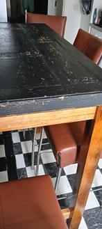 Bartafel + 4 barstoelen, Huis en Inrichting, Tafels | Eettafels, 100 tot 150 cm, Zo goed als nieuw, Rechthoekig, 50 tot 100 cm
