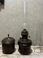 Vintage Petroleum Lamp met Tabaksbak & Reserveglas, Ophalen