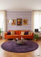 14059 Groovy 70s behang in paars roze blauw en wit swiet, Verzenden, Minder dan 10 m², Roze