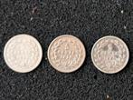 Zilveren 5 Cent Willem III - Set van 3, Koning Willem III, Setje, Zilver, Ophalen of Verzenden