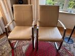 4 moderne leren eetkamer stoelen., Ophalen, Zo goed als nieuw
