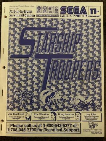 SEGA STARSHIP TROOPERS MANUAL+ SCHEMATICS beschikbaar voor biedingen