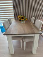Eettafel met 6 stoelen, Ophalen, Gebruikt, 100 tot 150 cm, 50 tot 100 cm