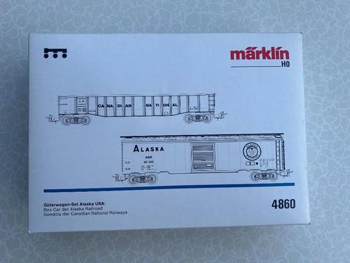 Marklin H0 4860 OVP 2-delige wagonset ALASKA USA., Hobby en Vrije tijd, Modeltreinen | H0, Nieuw, Wagon, Wisselstroom, Märklin
