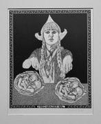 Zeefdruk Fred van der Wal in passe-partout, Verzenden