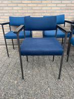8x Martin Stoll blauwe vintage design stoelen, Ophalen, Hout, Blauw, Vintage